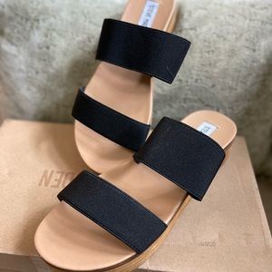 New Steve Madden wedge sandals sz 6.5 black